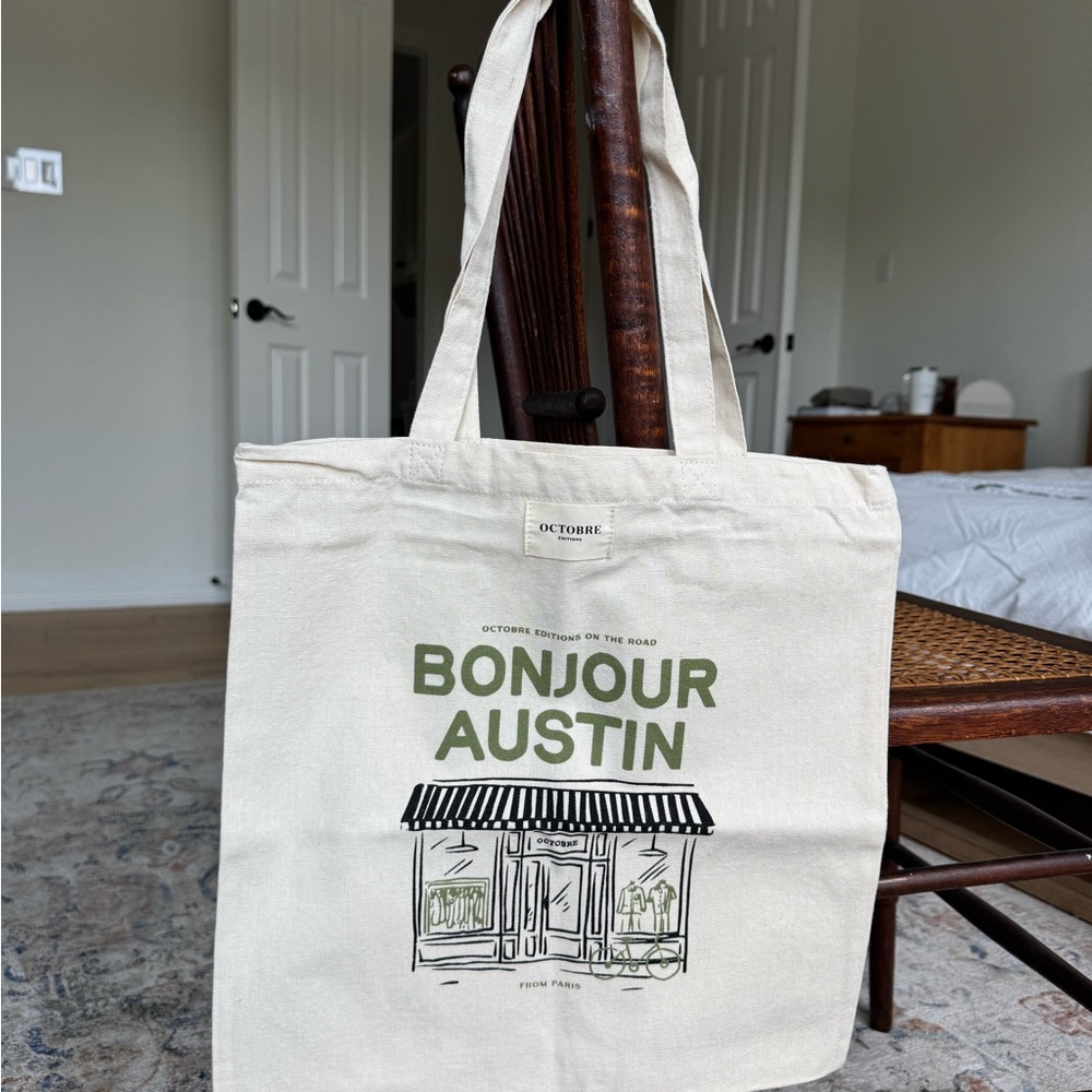 Sezane Cream and Green TOTE *new